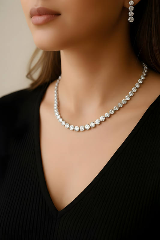 Single layer AD Glittering necklace